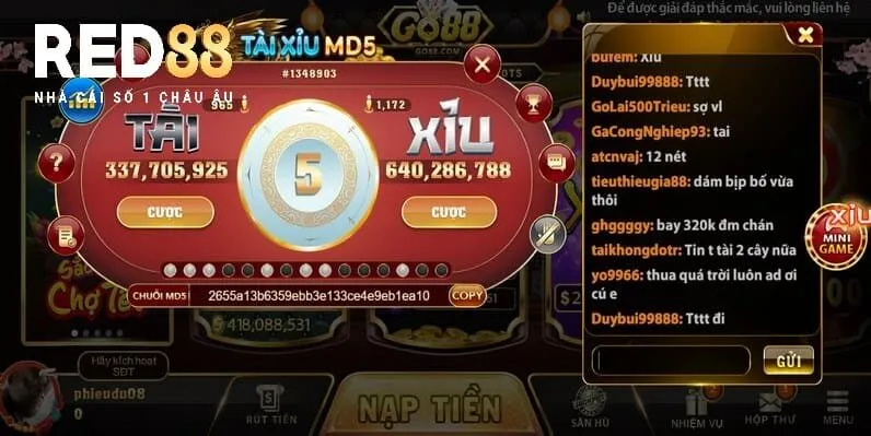 Tài xỉu Red88 – điểm thu hút nhất sảnh game