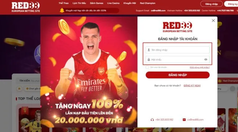 Đăng nhập nhà cái Red88 