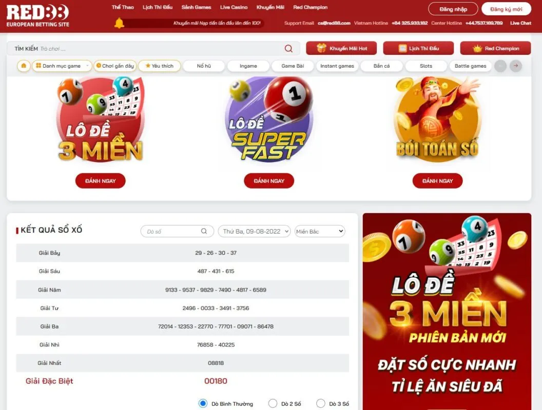 Đặt cược lô đề online tại Red88